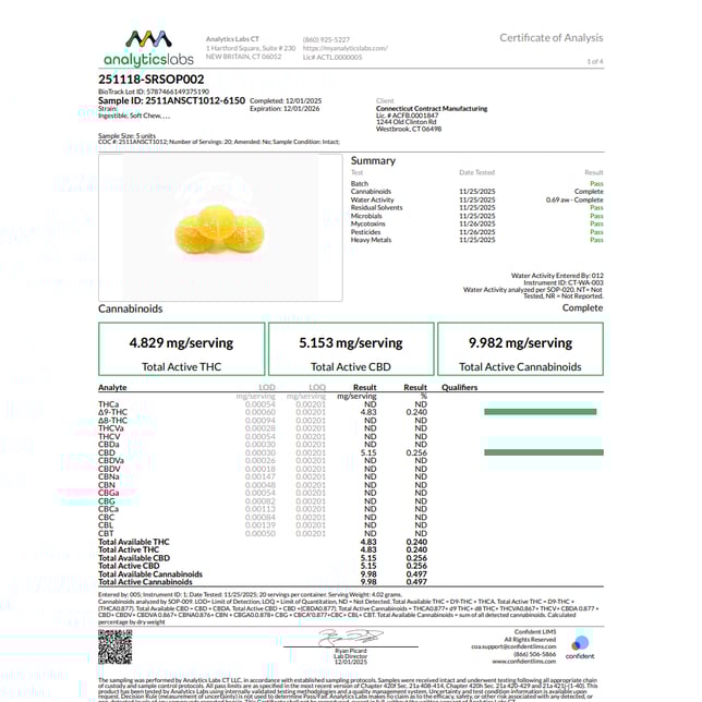 Camino - Sour Orchard Peach (H) Gummies (9.66mg THC 10.3mg CBD 10pk) C0060000361 *NP - Image 3