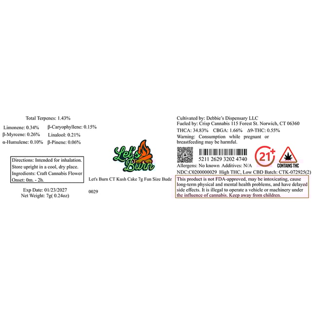 Let's Burn - CT Kush Cake (I) Smalls  C0200000029 - Image 3