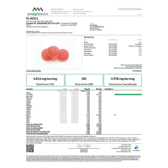 SoundView - Pink Lemonade (S) Live Resin Gummies (4.82mg 20pk) C0080000221 - Image 3 SoundView - Pink Lemonade (S) Live Resin Gummies (4.82mg 20pk) C0080000221 - Image 3