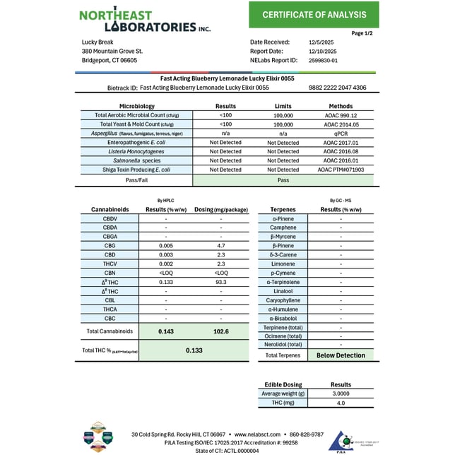 Lucky Break - Blueberry Lemonade (H) Fast Acting Lucky Elixir (70g) C0130000055 - Image 3