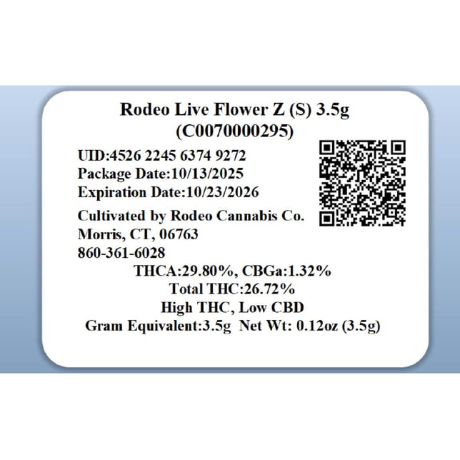 Rodeo Cannabis - Z (S) Flower  C0070000295 *NP - Image 2
