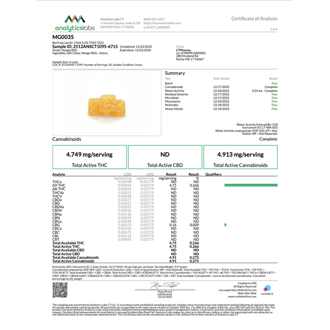 Encore - Mango (S) RSO Gummies (9.5mg 10pk) C0020026683 - Image 3