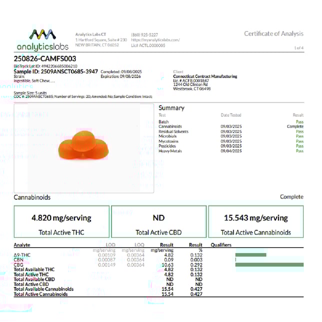 Camino - Freshly Squeezed (H) Gummies (4.82mg THC 10.63mg CBG 20pk) C0060000278 - Image 4