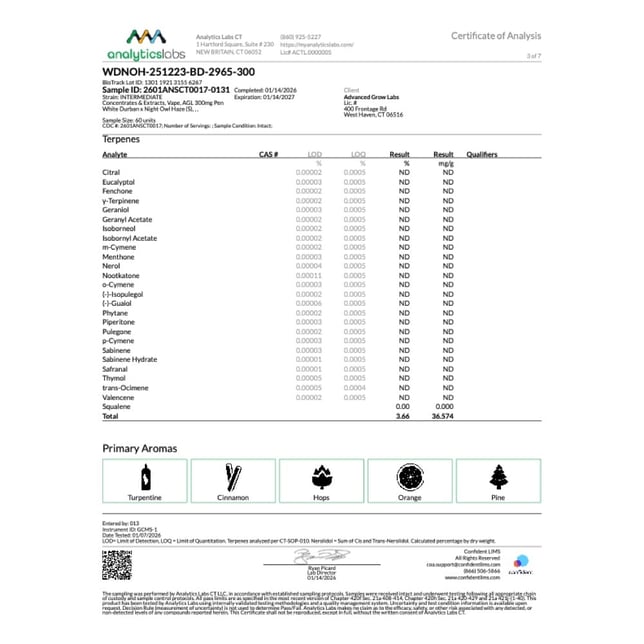 AGL - White Durban x Night Owl Haze (S) Disposable Vape (0.3g) C0010001224 - Image 6
