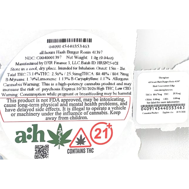 all:hours  Hash Burger (I) Live Rosin  C0040001397 - Image 2