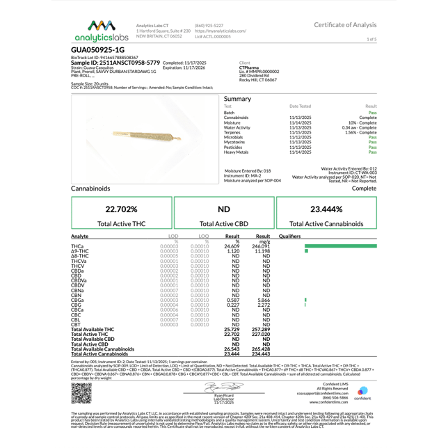 Savvy - Durban Stardawg (H) 1g Pre-Roll 1pk (1g) C0020026565 - Image 3