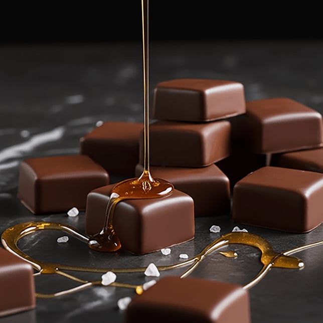 Meltaway Chocolate Covered Honey Caramel 1:1 (DOHC) Edibles 10pk 100mg CBD | 100mg THC - Image 2