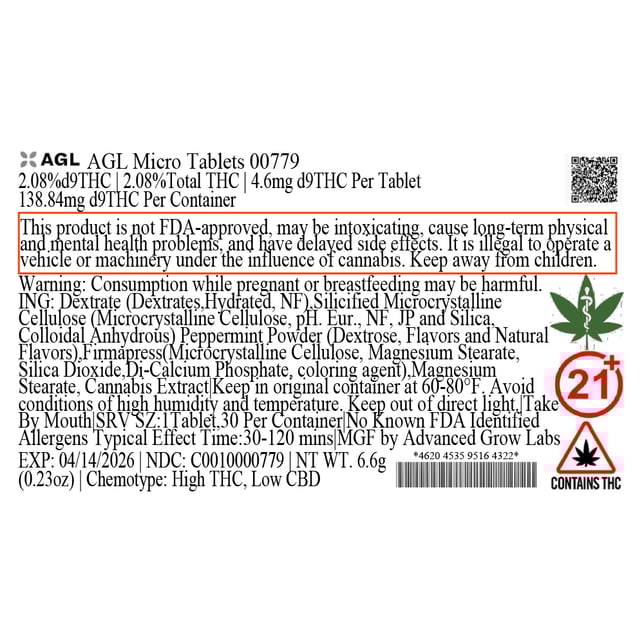 AGL - Micro Tablets (4.87mg 30pk) C0010000779 - Image 3 AGL - Micro Tablets (4.87mg 30pk) C0010000779 - Image 3