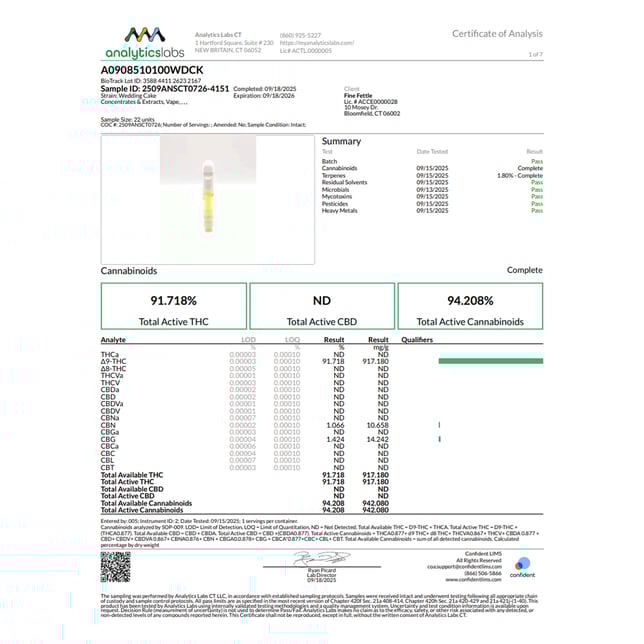 Comffy  Wedding Cake (I) Vape Cartridge  C0140000085 - Image 3