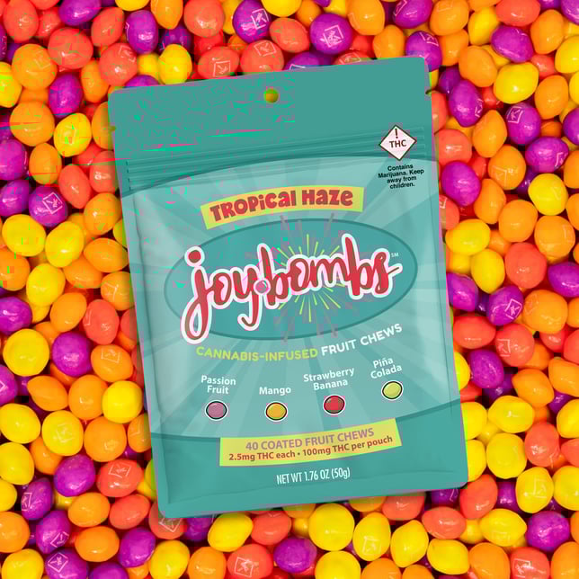 Joy Bombs Tropical Haze - 100mg THC (40pk / 2.5mg THC ea) - Image 1 Joy Bombs Tropical Haze - 100mg THC (40pk / 2.5mg THC ea) - Image 1