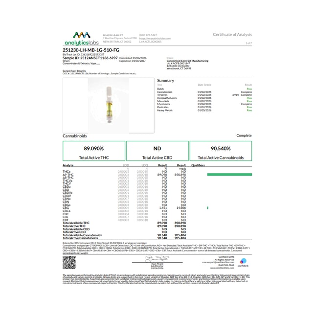 Lighthouse  Motorbreath (I) Live Resin Vape Cartridge  C0060000379 - Image 3
