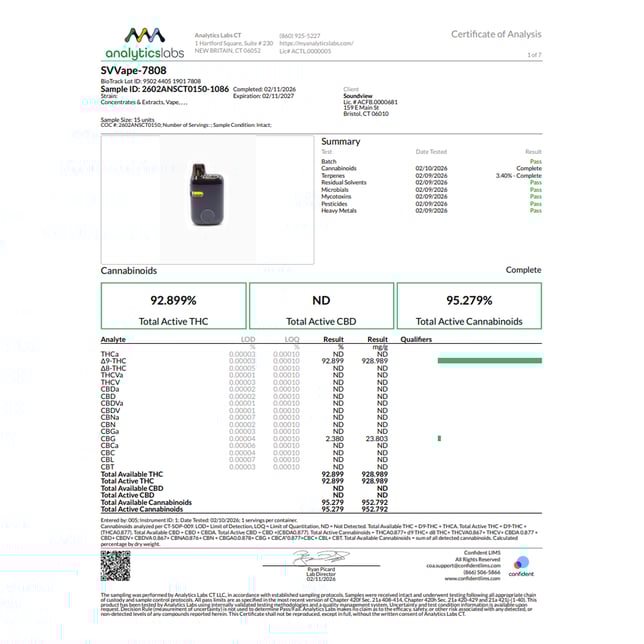 SoundView - Peaches n' Cream (H) Live Resin Disposable Vape (1g) C0080000222 - Image 3
