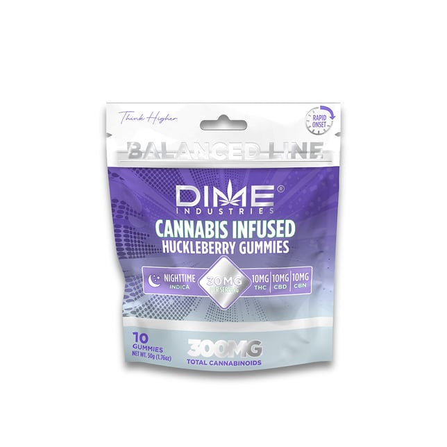 1:1:1 Balanced Line Huckleberry CBN Gummies 10ct - Image 1 1:1:1 Balanced Line Huckleberry CBN Gummies 10ct - Image 1