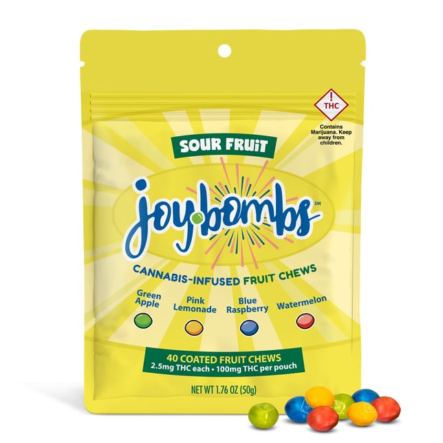 Joy Bombs Sour Fruit - 100mg THC (40pk / 2.5mg THC ea) - Image 2