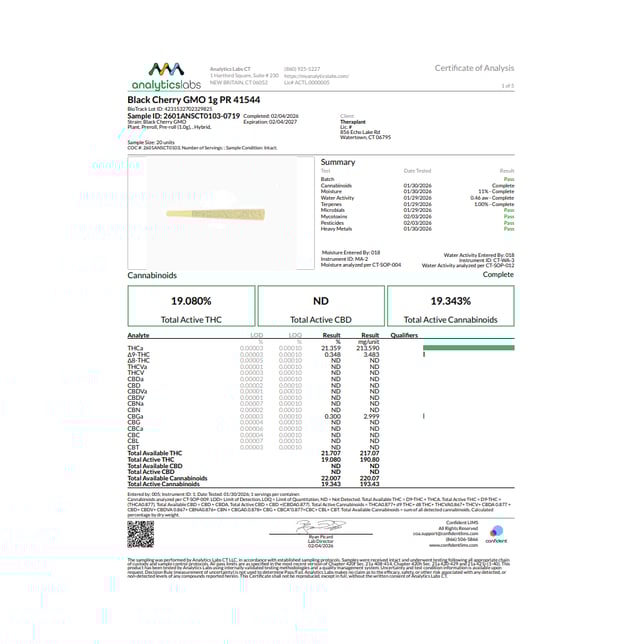 Theraplant - Black Cherry GMO (H) 1g Pre-Roll 1pk (1g) C0040001544 - Image 3