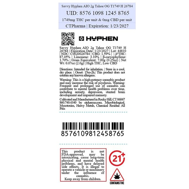 Savvy - Tahoe OG (H) Hyphen Battery and Pod Bundle (2g) C0020026784 - Image 3