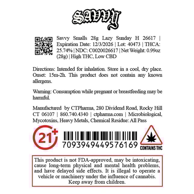 Savvy - Lazy Sunday (H) Smalls  C0020026617 - Image 2