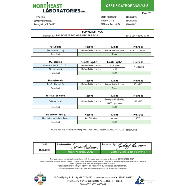 CTPharma - B52 Bomber (S) THCA Infused Pre-Roll 1pk (1g) C0020026594 - Image 4