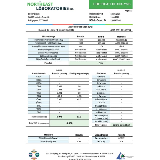 Astro Confections - PB (H) Milk Chocolate Cups (4.9mg 10pk) C0130000342 - Image 3