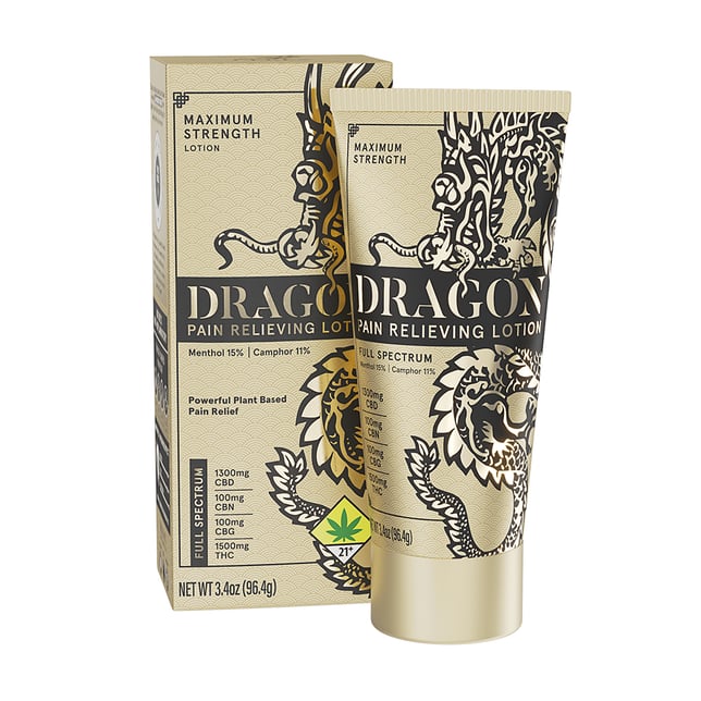 Dragon Lotion Maximum Strength [3.4oz] (1300mg CBD/1500mg THC/100mg CBN/100mg CBG) - Image 1