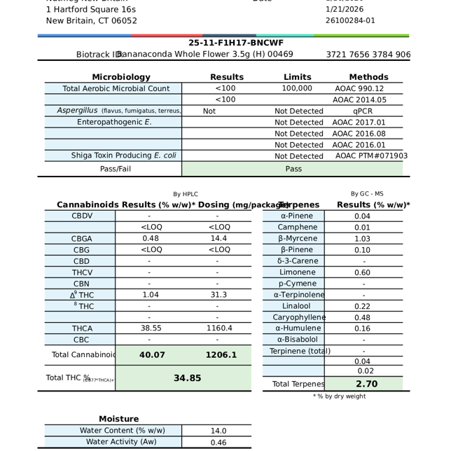 BRIX Cannabis - Bananaconda (H) Flower  C0101000469 - Image 4