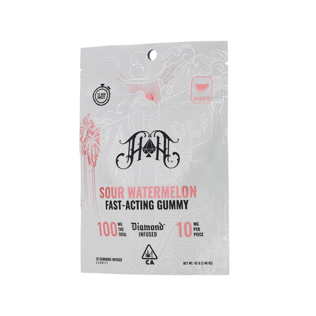 Sour Watermelon | Hybrid - Fast-Acting Gummies - 100mg THC - Image 2 Sour Watermelon | Hybrid - Fast-Acting Gummies - 100mg THC - Image 2