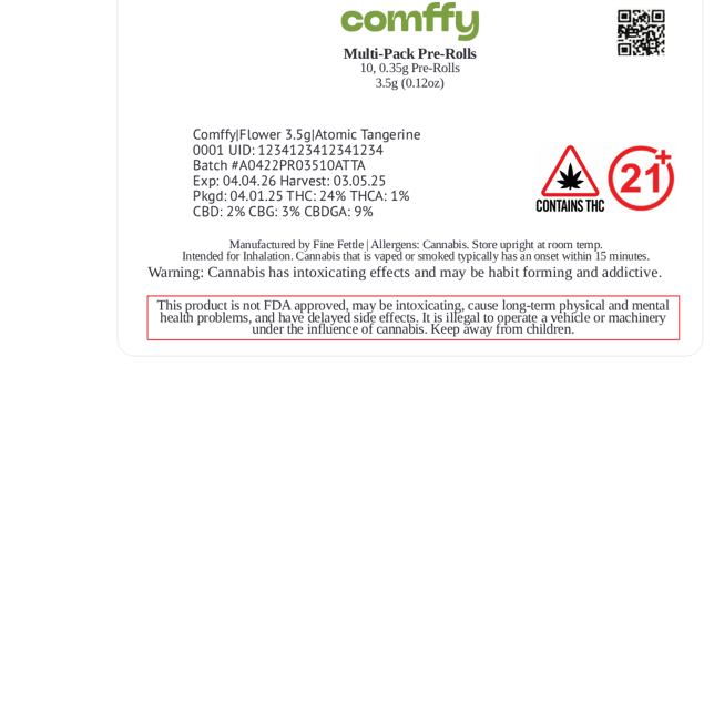 comffy - Freestyle (S) 0.5g Pre-Roll 7pk (3.5g) C0140000157 - Image 2