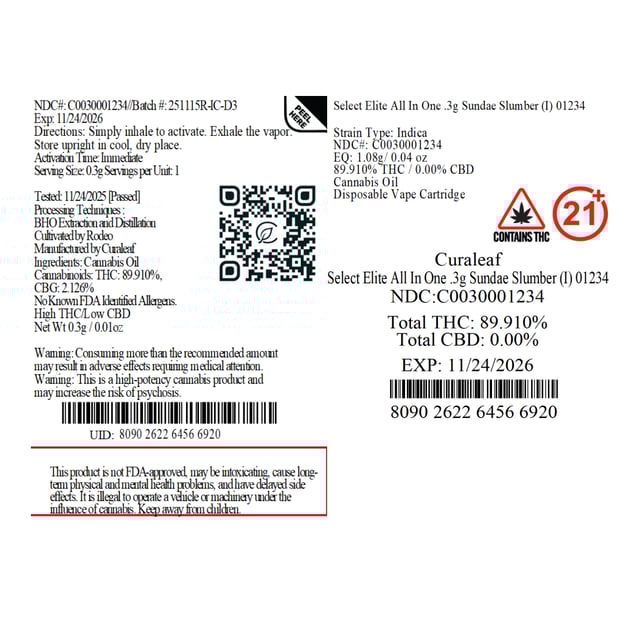 Select - Sundae Slumber (I) Elite All In One (0.3g) C0030001234 - Image 2 Select - Sundae Slumber (I) Elite All In One (0.3g) C0030001234 - Image 2