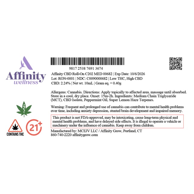 Affinity Grow - CBD Roll-On (10mL) C0090000682 - Image 2