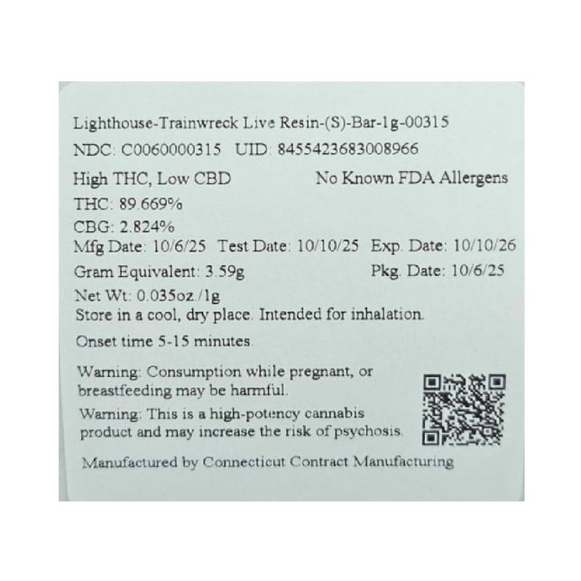 Lighthouse - Trainwreck (S) Live Resin Disposable Vape (1g) C0060000315 - Image 3 Lighthouse - Trainwreck (S) Live Resin Disposable Vape (1g) C0060000315 - Image 3
