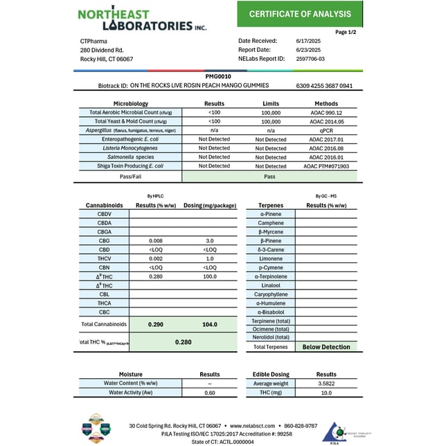 On The Rocks - Peach Mango (H) Live Rosin Gummies (4.9mg 20pk) C0020025838 *NP - Image 3 On The Rocks - Peach Mango (H) Live Rosin Gummies (4.9mg 20pk) C0020025838 *NP - Image 3