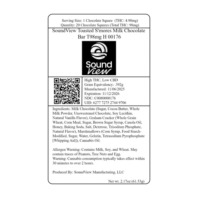 SoundView - Toasted S'mores (H) Milk Chocolate (4.9mg 20pk) C0080000176 - Image 2