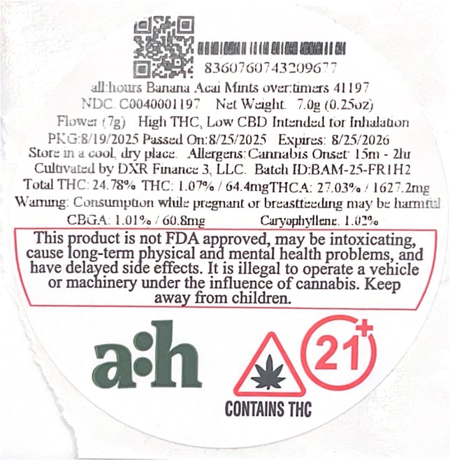 all:hours - Banana Acai Mints (S) over:timers Flower  C0040001197 *NP - Image 2