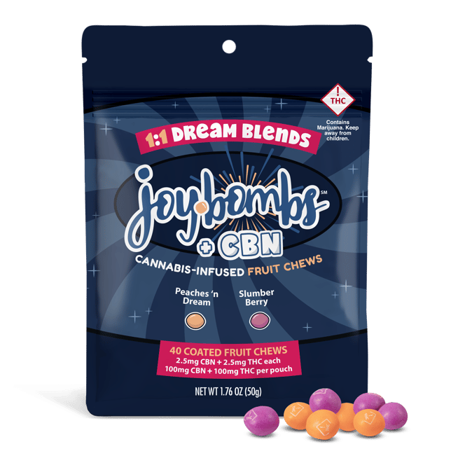 Joy Bombs + CBN 1:1 Dream Blends - 100mg THC (40pk / 2.5mg THC & 2.5mg CBN ea) - Image 2 Joy Bombs + CBN 1:1 Dream Blends - 100mg THC (40pk / 2.5mg THC & 2.5mg CBN ea) - Image 2