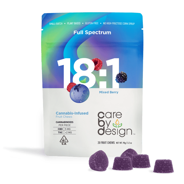 18:1 Mixed Berry Gummies [20pk] (100mg CBD/5.5mg THC) - Image 1