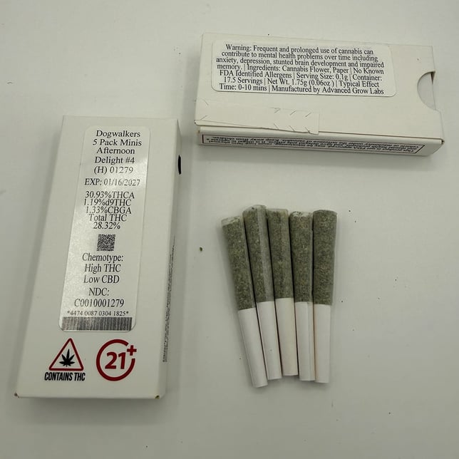 Dogwalkers - Afternoon Delight #4 (H) 0.35g Pre-Rolls 5pk (1.75g) C0010001279 - Image 2