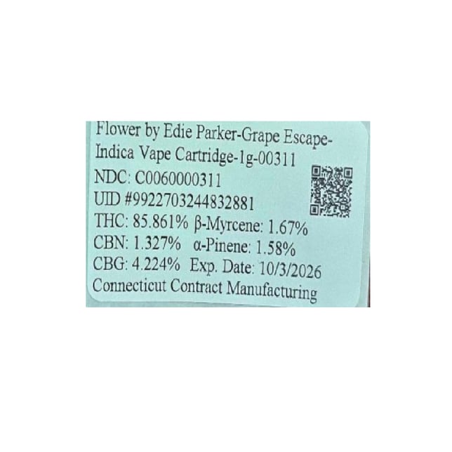 Edie Parker  Grape Escape (I) Vape Cartridge  C0060000311 *NP - Image 2