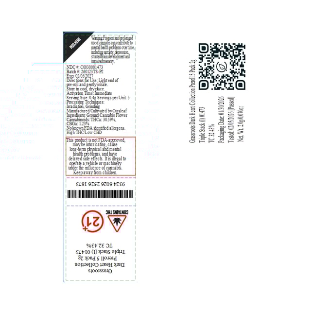 Grassroots - Triple Stack (I) 0.4g Pre-Rolls 5pk (2g) C0030001473 - Image 2