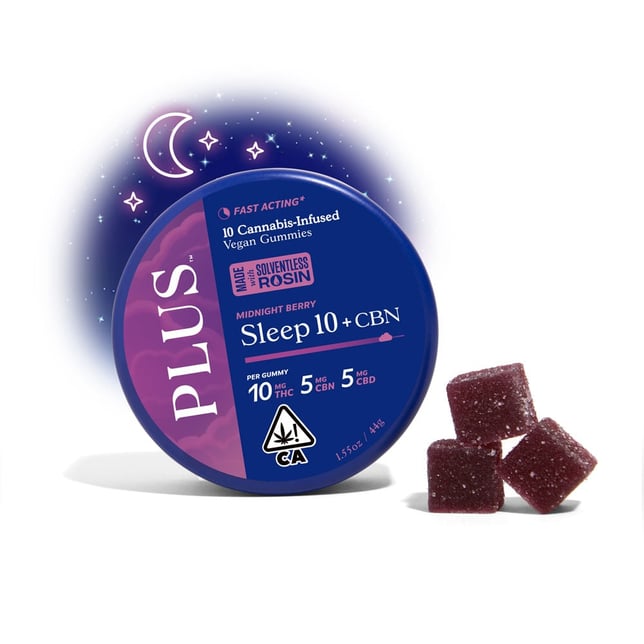 Midnight Berry Sleep 10:5:5 Gummies [Solventless Rosin] [10pk] (100mg THC/50mg CBN/50mg CBD) - Image 1