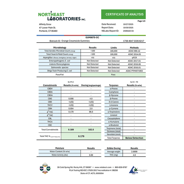 Chew - Orange Cream (I) RSO Gummies (4.8mg 20pk) C0090000715 - Image 3