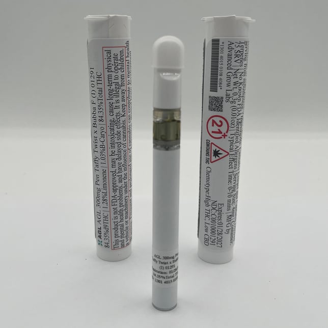 AGL - Taffy Twist x Bubba F (I) Disposable Vape (0.3g) C0010001291 - Image 2