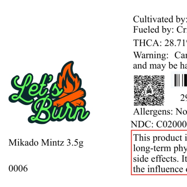 Let's Burn - Mikado Mintz (H) Flower C0200000006 - Image 5 Let's Burn - Mikado Mintz (H) Flower C0200000006 - Image 5