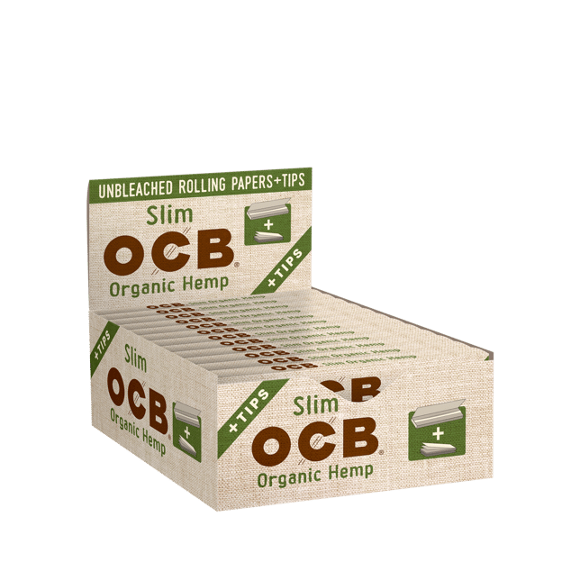 OCB® Organic Hemp Rolling Papers - Slim + Tips [32 leaves + 32 tips] - Image 2