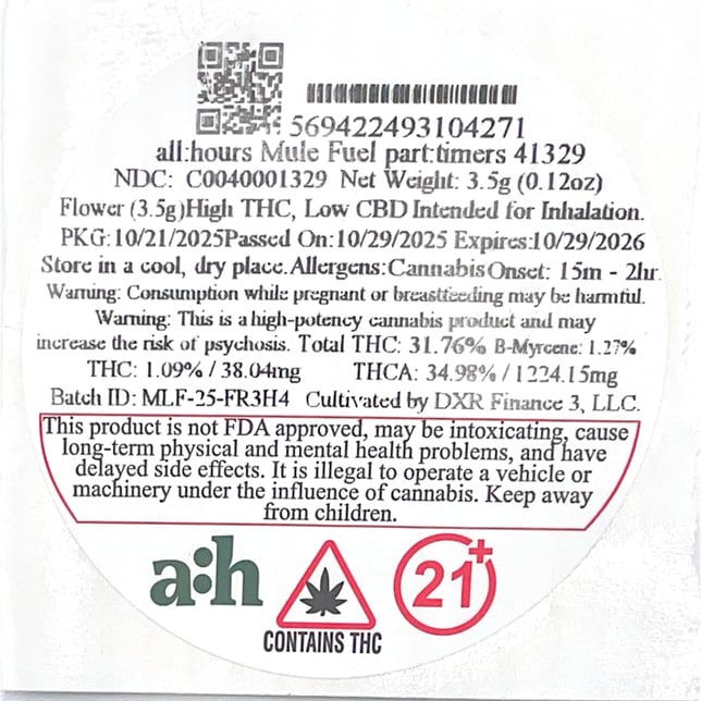 all:hours - Mule Fuel (H) part:timers Flower C0040001329 - Image 2 all:hours - Mule Fuel (H) part:timers Flower C0040001329 - Image 2