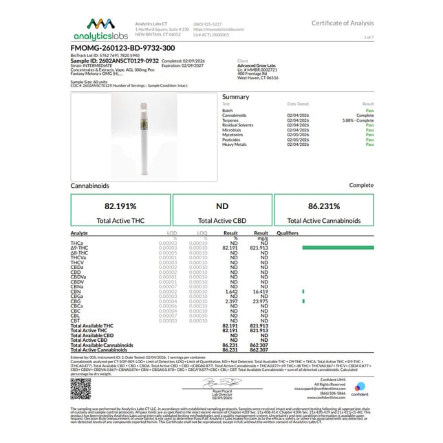 AGL - Fantasy Melonz x OMG (H) Disposable Vape (0.3g) C0010001289 - Image 4 AGL - Fantasy Melonz x OMG (H) Disposable Vape (0.3g) C0010001289 - Image 4