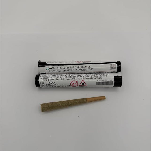 AGL - OMG (H) 1g Pre-Roll 1pk (1g) C0010001085 - Image 2 AGL - OMG (H) 1g Pre-Roll 1pk (1g) C0010001085 - Image 2