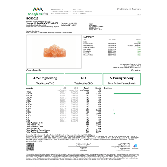 Encore - Sour Black Cherry (H) RSO Gummies (9.96mg 10pk) C0020026851 - Image 3