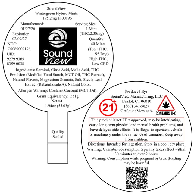 SoundView - Wintergreen (H) Mints (2.38mg 40pk) C0080000196 - Image 2