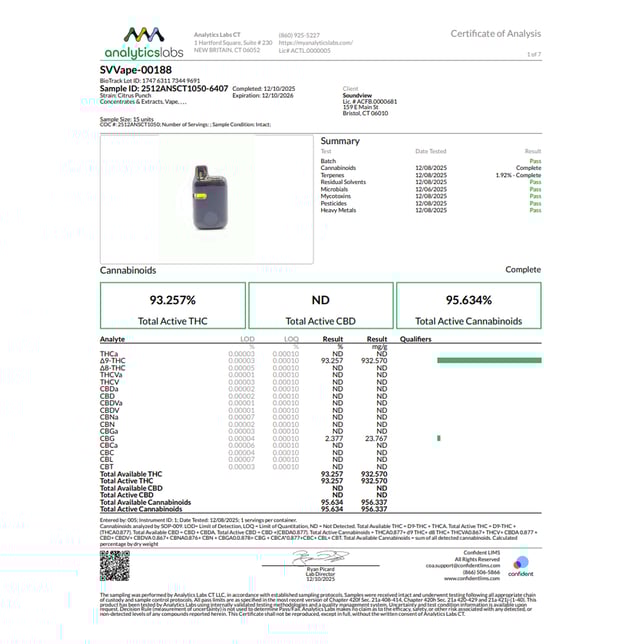 SoundView - Citrus Punch (S) Live Resin Disposable Vape (1g) C0080000188 - Image 3