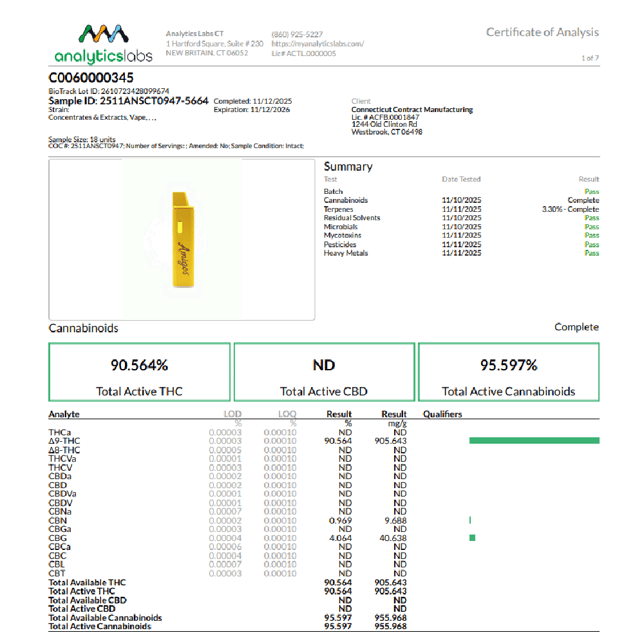 Amigos - Lemon Skunk (S) Live Resin Disposable Vape (1g) C0060000345 - Image 6